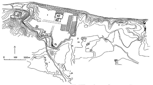 Городище древнего Пенджикента VII—VIII в. Северный Таджикистан. План 