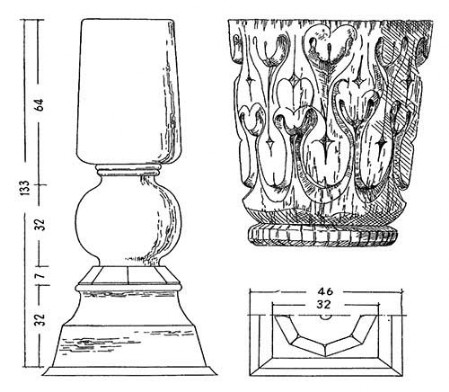 Древний Пенджикент. Формы колонны — ствол с базой, капитель, план базы