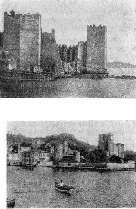 Стамбул. 1 — Едикуле, 1455. Общий вид; 2 — Анадолу-хисары, конец XIV в. Общий вид